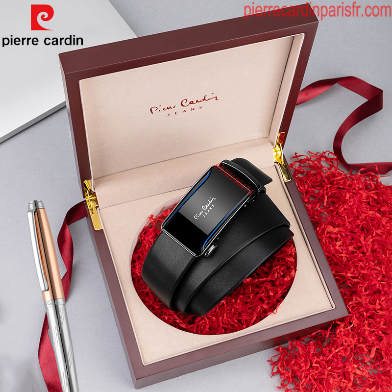 Thắt lưng Pierre Cardin chính hãng khóa tự động dây da bò thật PCJ1102G