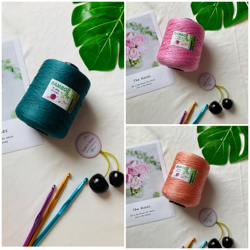 Sợi Bambo 100%  - Sợi chập và xe/se - Cỡ sợi ~ 0.8mm - Sợi mùa hè - Chuyên áo, váy, bikini, áo dài...