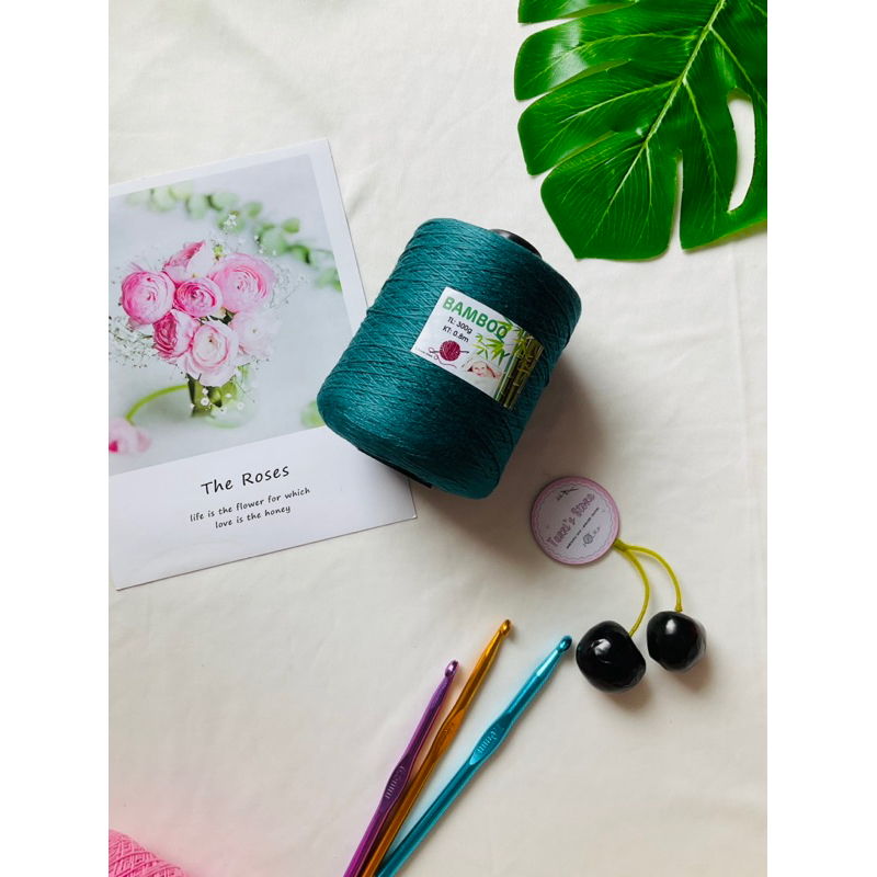 Sợi Bambo 100%  - Sợi chập và xe/se - Cỡ sợi ~ 0.8mm - Sợi mùa hè - Chuyên áo, váy, bikini, áo dài...