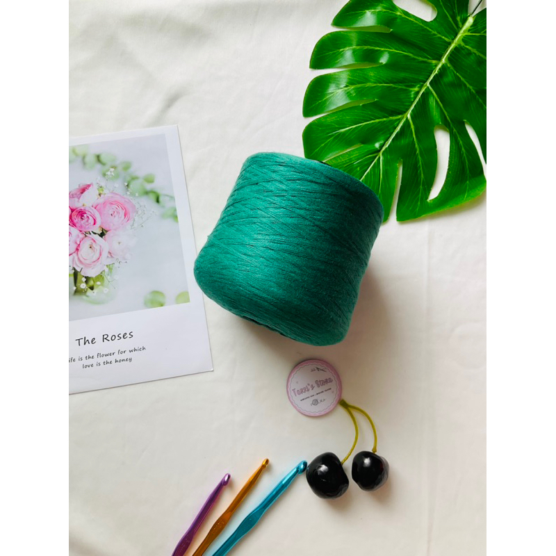 Yarn - Sợi 100% Cotton_Hàng Ý - Sợi chập  - Mền bóng nhẹ - Móc áo váy áo dài - Sợi mùa hè