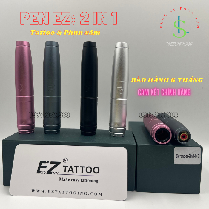 Máy Pen EZ Defender 2-in-1 EZTATTOO Cam Kết Chính Hãng Bảo Hành 6 tháng / linhshop-hn