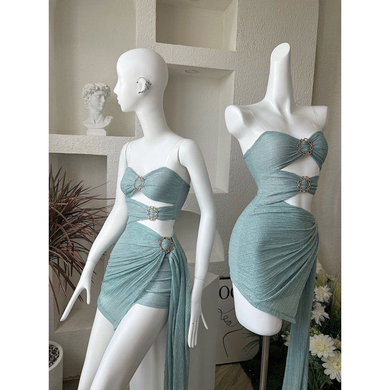 ĐẦM QUÂY BODY NHŨ KHOÁ TRÒN CUT OUT SEXY DỰ TIỆC