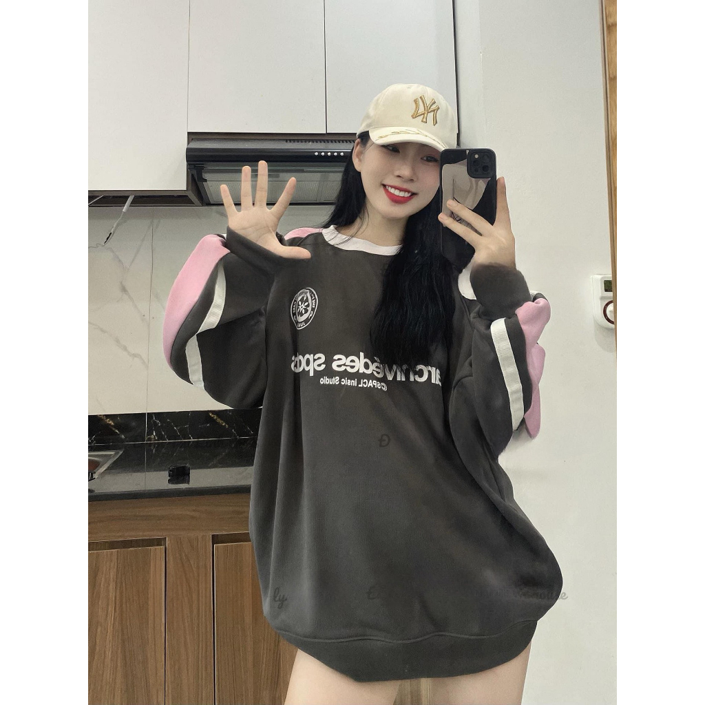 Áo nỉ nam nữ Unisex,áo Sweater tay dài màu xám phối viền thể thao cổ tròn hottrend thu đông