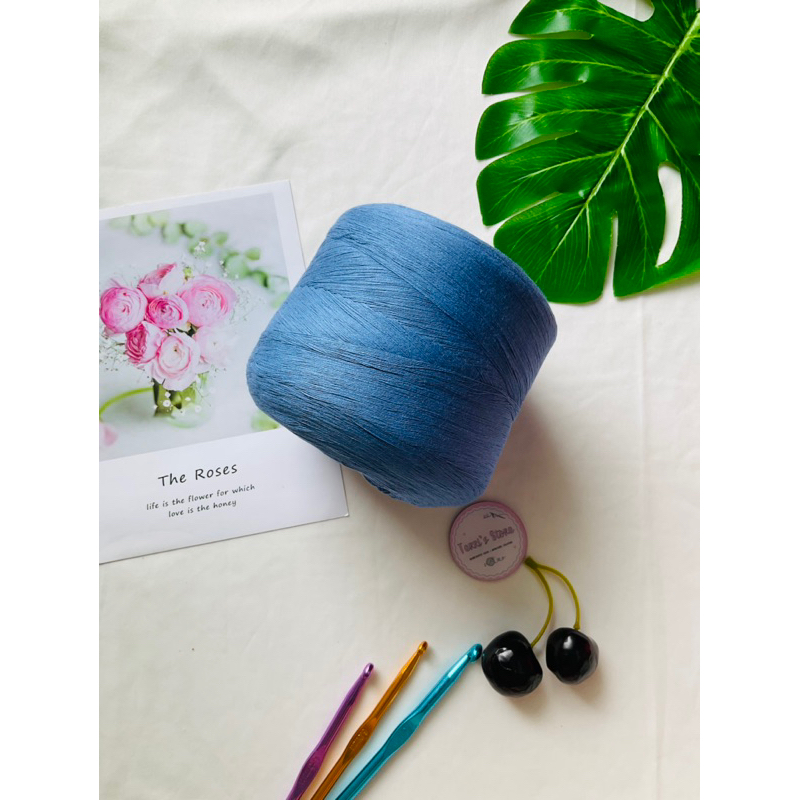 Yarn - Sợi 100% Cotton_Hàng Ý - Sợi chập  - Mền bóng nhẹ - Móc áo váy áo dài - Sợi mùa hè