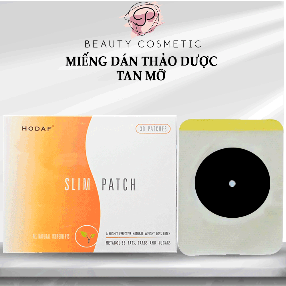 Miếng Dán Giảm Mỡ, Đau Bụng Kinh Thảo Dược HODAF Hỗ Trợ Tan Mỡ Bắp Tay, Chân- Hộp 30 miếng