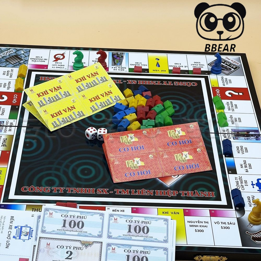 Cờ Tỷ Phú Bàn Nhựa Liên Hiệp Thành (Loại Lớn) - Bộ Cờ Tỷ Phú Monopoly Cao Cấp, Boardgame, Đồ Chơi Thông Minh Cho Bé
