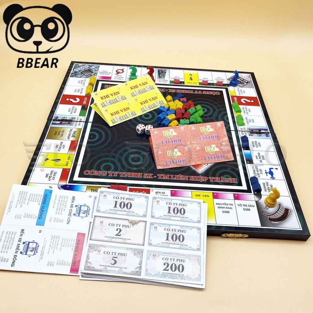 Cờ Tỷ Phú Bàn Nhựa Liên Hiệp Thành (Loại Lớn) - Bộ Cờ Tỷ Phú Monopoly Cao Cấp, Boardgame, Đồ Chơi Thông Minh Cho Bé