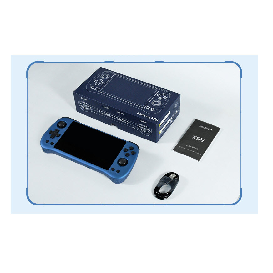 Máy chơi game Powkiddy X55 – Màn IPS 5.5 inch - Chơi game PSP, PS1, N64, DREAMCAST, NES, SNES, GBA, SEGA, MAME, FBA, CPS