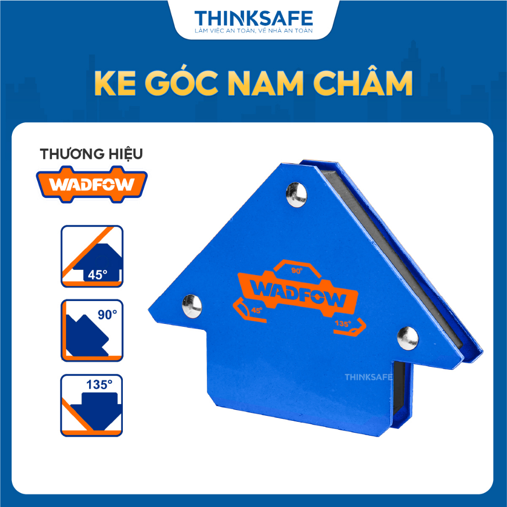 Ke góc nam châm WADFOW WMC1603 WMC1604 WMC1605 kích thước 3inch 4inch 5inch ke góc vuông cho thợ hàn độ lực kéo 25 lbs