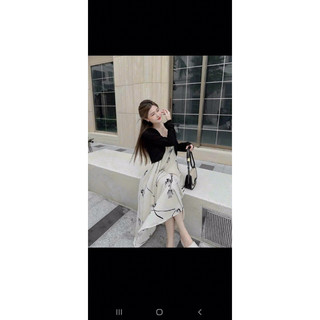 Đầm lụa khoác gân