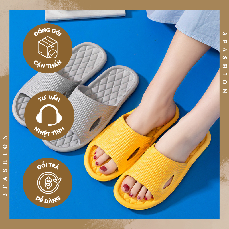 Dép nhựa đi trong nhà nam nữ chống trơn trượt nhựa EVA siêu nhẹ cực êm chân 3Fashion - 3190W