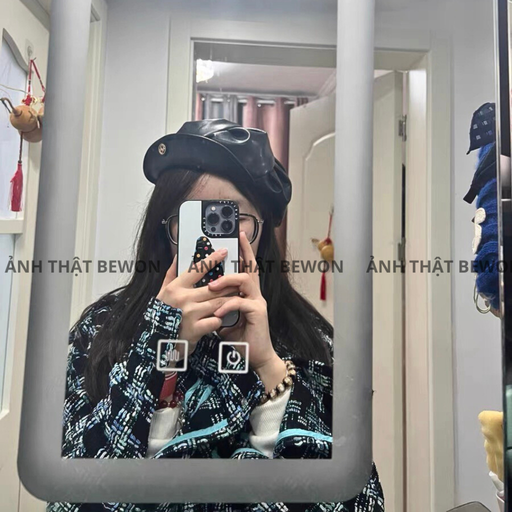 Mũ beret xếp li Bewon Mũ nồi da phong cách Hàn Quốc Mũ họa sĩ Phụ kiện thời trang