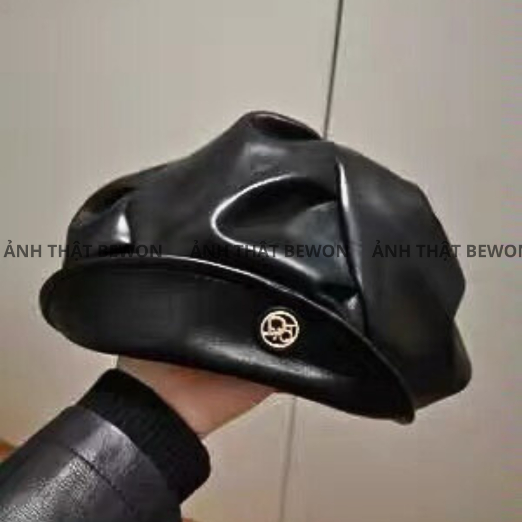 Mũ beret xếp li Bewon Mũ nồi da phong cách Hàn Quốc Mũ họa sĩ Phụ kiện thời trang
