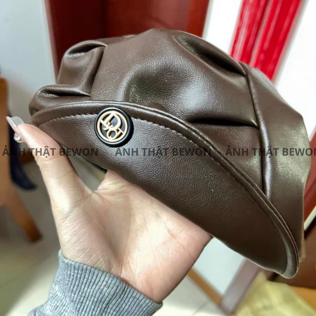 Mũ beret xếp li Bewon Mũ nồi da phong cách Hàn Quốc Mũ họa sĩ Phụ kiện thời trang