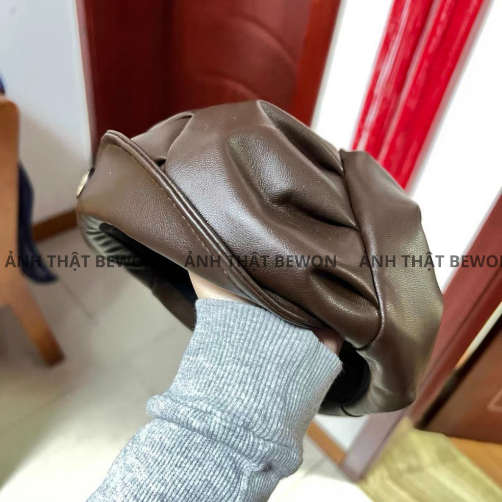 Mũ beret xếp li Bewon Mũ nồi da phong cách Hàn Quốc Mũ họa sĩ Phụ kiện thời trang