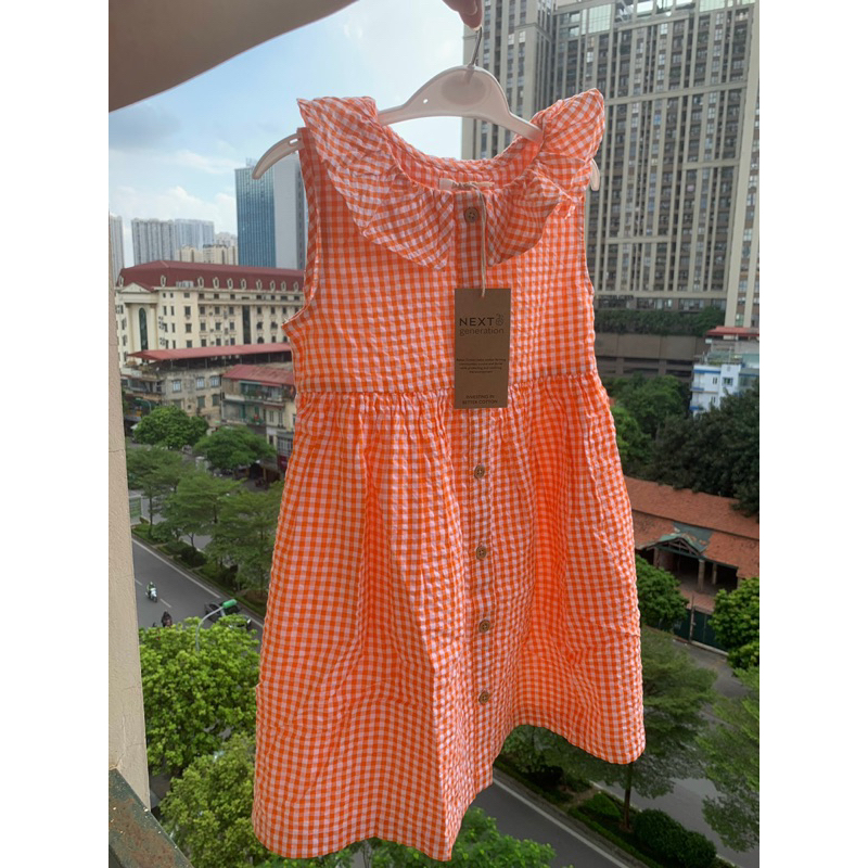 Váy N.E.X.T cam cổ bèo siêu xinh cho bé gái