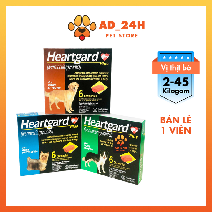 HEARTGARD.CHINHHANG🍁1Viên hết giiunn chó