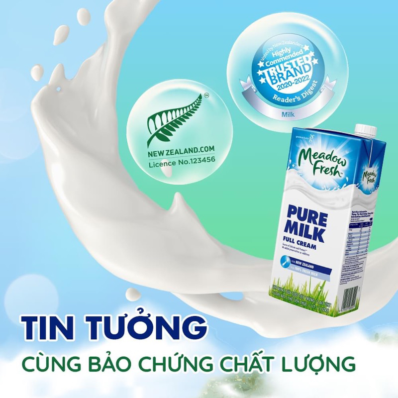 Sữa tươi Meadow Fresh Nguyên Kem thùng 12 hộp 1L