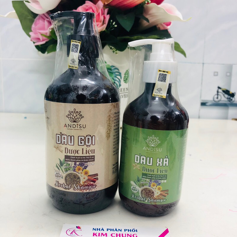 Combo dầu gội và dầu xả Andisu ngăn rụng và nuôi dưỡng tóc chắc khoẻ