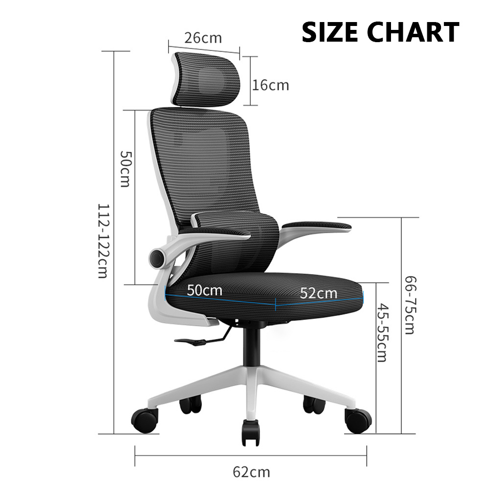 Ghế xoay công thái học CTH418 có 2 lưng đệm lưới đỡ cột sống ngồi thoải mái, tay ghế điều chỉnh linh hoạt