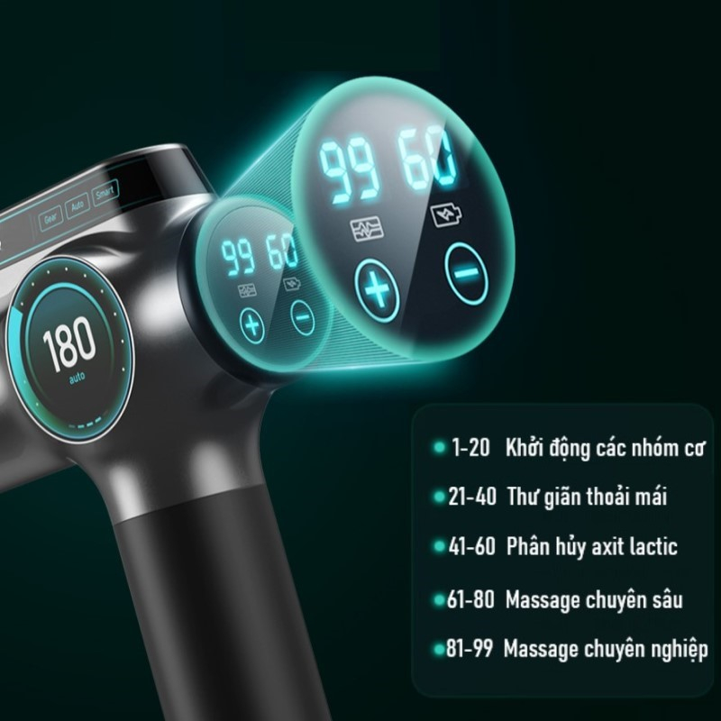 Máy massage cầm tay 8 đầu 99 cấp độ OTAKA mát xa cổ vai gáy chân bụng - Súng massage cầm tay chuyên nghiệp