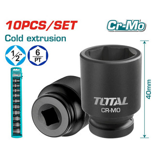 (KKT) Bộ 10 đầu tuýp Thép CR-MO 1/2 inch TOTAL THISTD12101