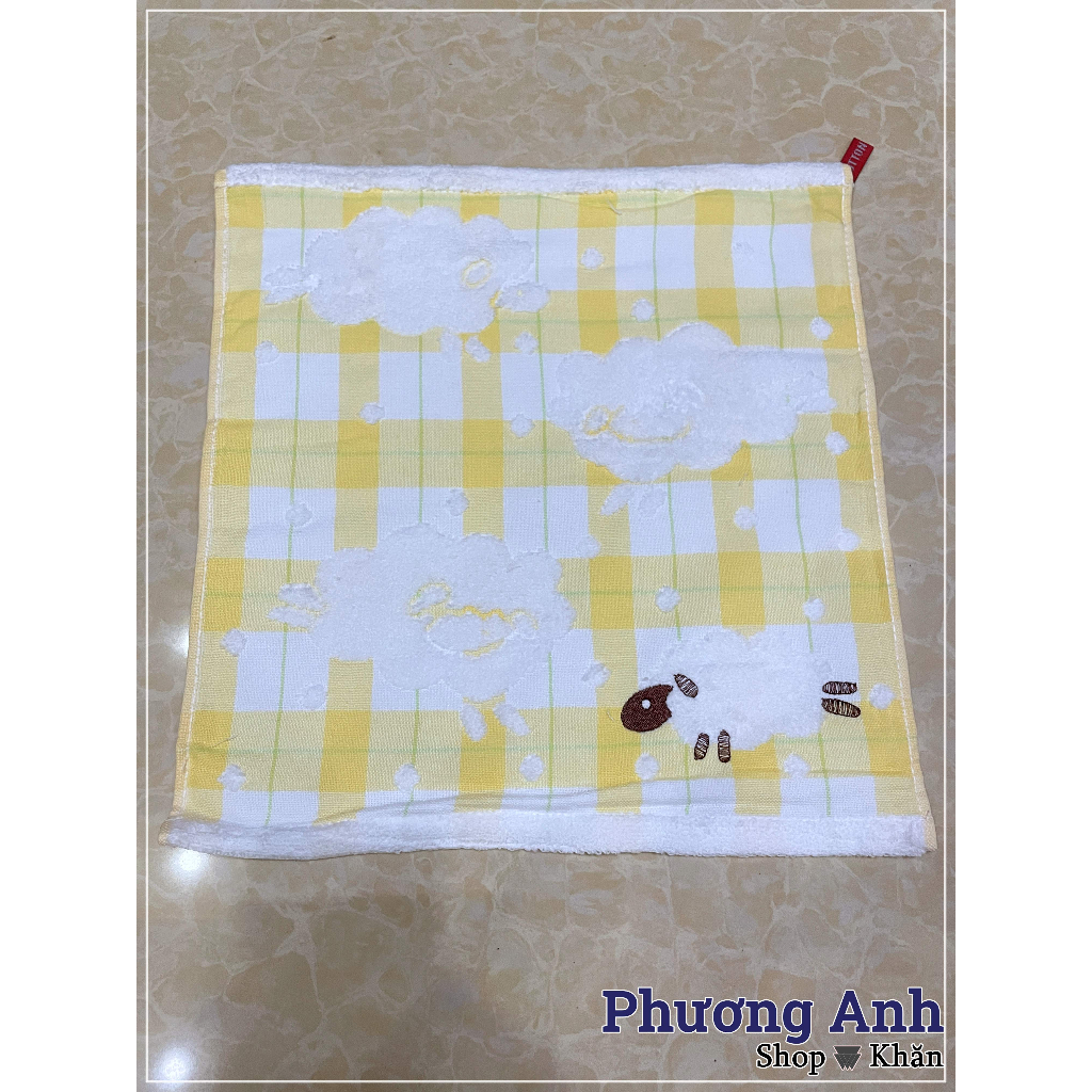 Khăn nail, Khăn mặt, khăn lau bếp 100% cotton hình người tuyết 35x35cm