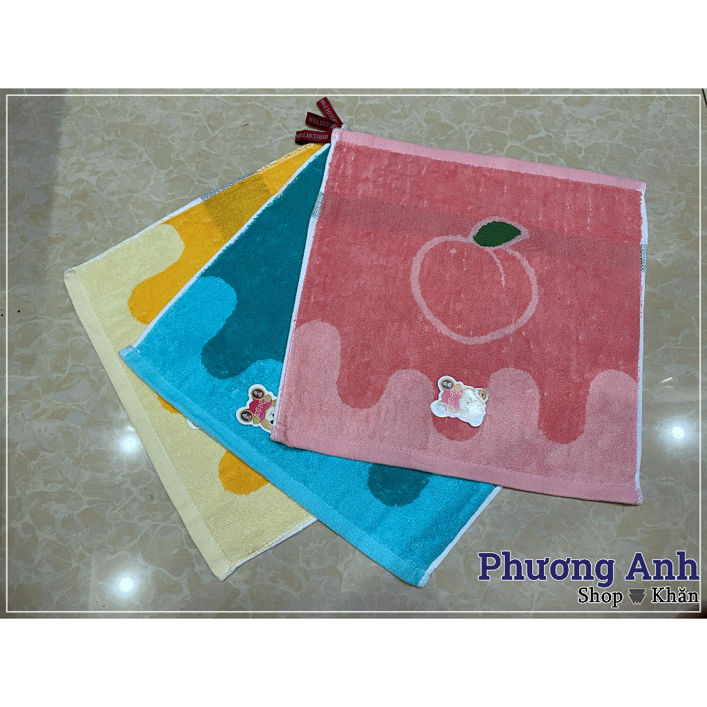 Khăn nail, Khăn mặt, khăn lau bếp 100% cotton hình người tuyết 35x35cm