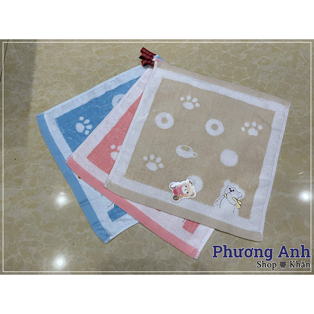 Khăn nail, Khăn mặt, khăn lau bếp 100% cotton hình người tuyết 35x35cm