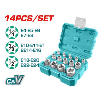 (KKT) Bộ 14 Đầu khẩu loại E TOTAL THKTETS0114