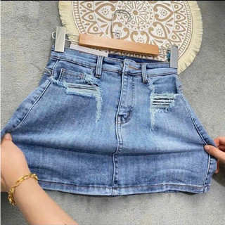 Quần giả váy jean lệch tà UK81020 mới nè