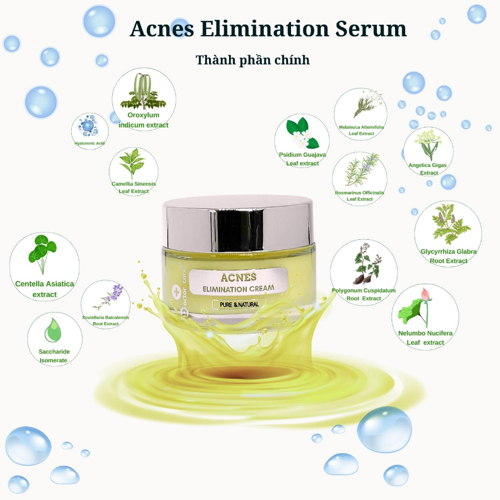 Kem giảm Mụn ẩn ,Mụn đầu đen cho da dầu Doctor Care Acnes Elimination Cream 30G