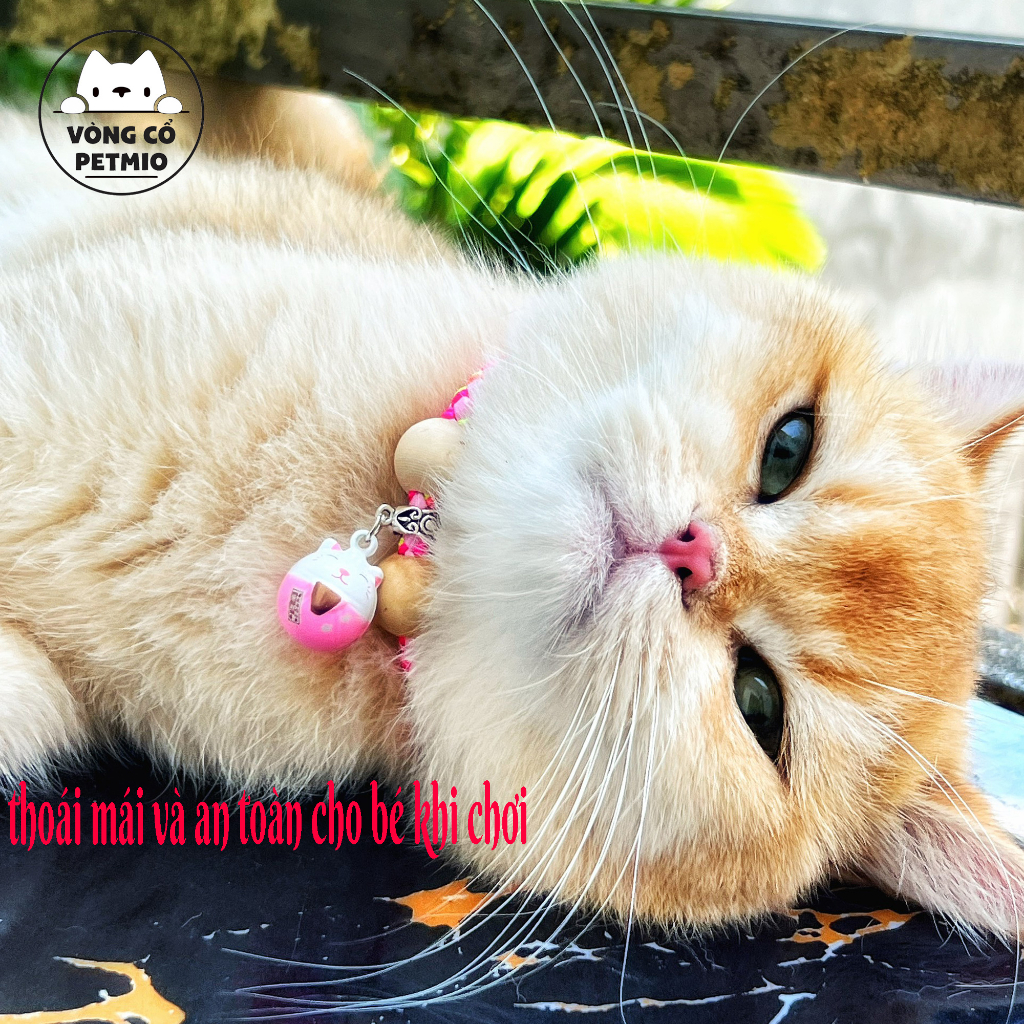 Vòng cổ cho mèo, vòng cho Chó Mèo,mã petmio gỗ đơn,vòng handmade Shop Tự Thiết kế cute cao cấp,có chuông,không sợ nước