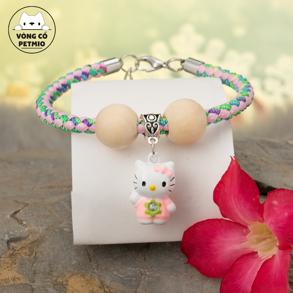 Vòng cổ cho mèo, vòng cho Chó Mèo,mã petmio gỗ đơn,vòng handmade Shop Tự Thiết kế cute cao cấp,có chuông,không sợ nước