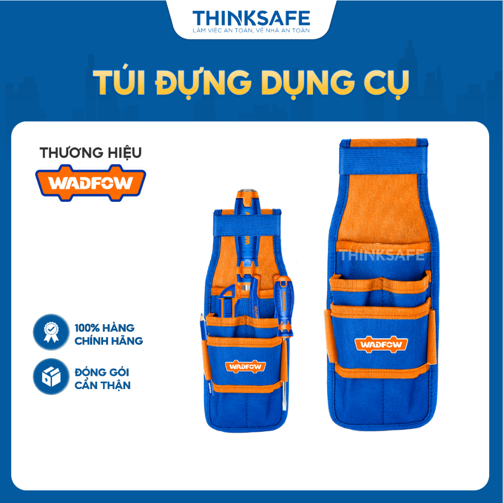 Túi đựng dụng cụ Wadfow WTG2104 dài 270mm rộng 110mm có 3 túi riêng biệt để đục và các dụng cụ sắc bén - Thinksafe
