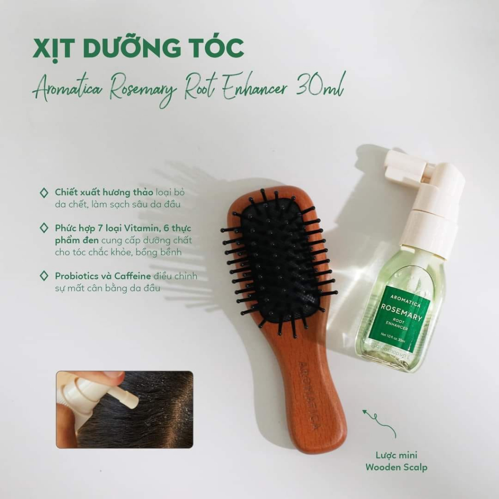 Set mini dòng sản phẩm hương thảo chăm sóc tóc rụng yếu AROMATICA ROSEMARY