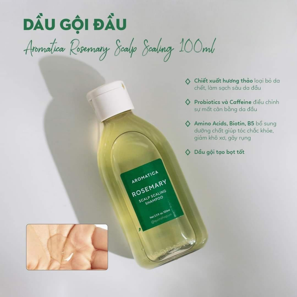 Set mini dòng sản phẩm hương thảo chăm sóc tóc rụng yếu AROMATICA ROSEMARY