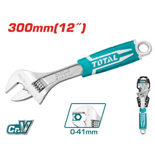 (KKT) Mỏ lết 12 inch TOTAL cán cao su mềm thép Cr-V THT101126