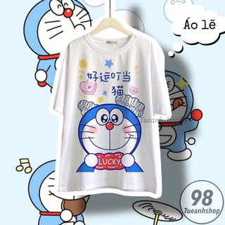 Áo thun phom rộng doremon nam nữ unisex 38-65kg - áo thun cotton hoạt hình cartoon tueanhshop