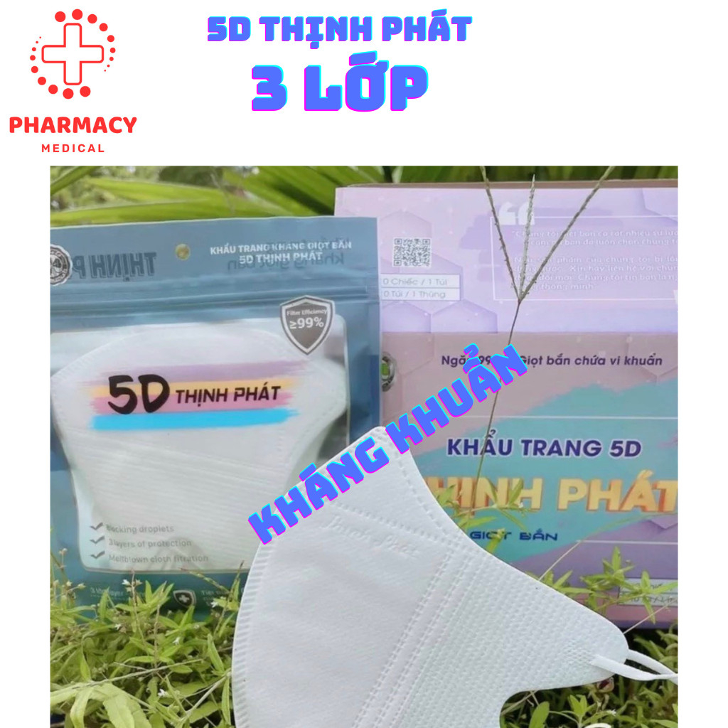 Khẩu trang 5d THỊNH PHÁT , khẩu trang 5d TT CARE , khẩu trang 5d 4uk thùng 100 chiếc chính hãng