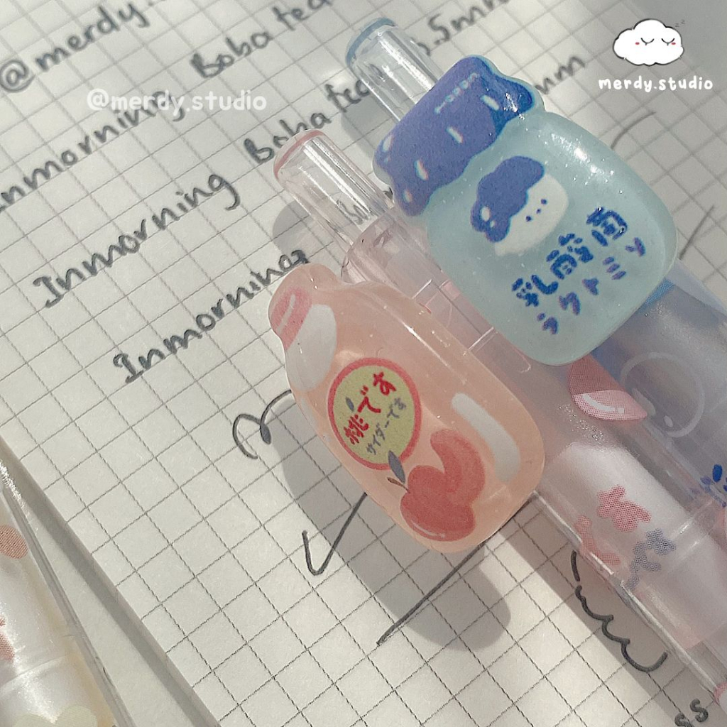 Bút gel Inmorning Boba Tea ngòi 0.5mm thanh cài đính charm