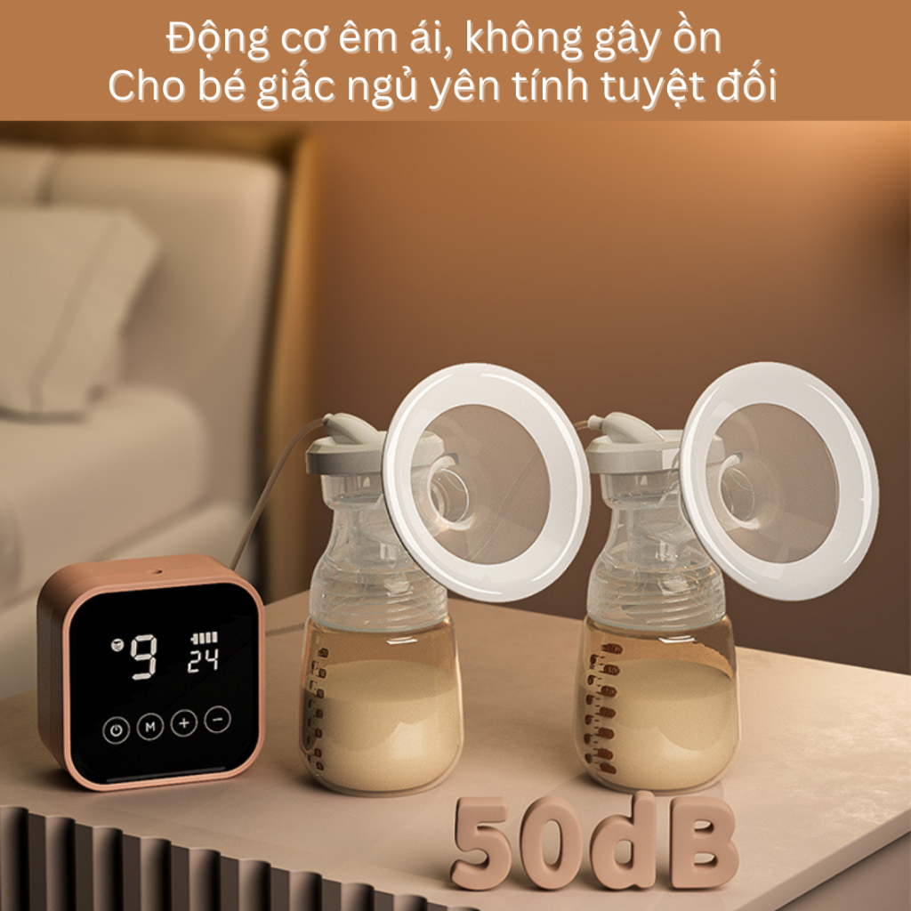 Máy hút sữa điện đôi COCOBEE  cầm tay, 4 chế độ hút không đau, có massage, bảo hành 12 tháng