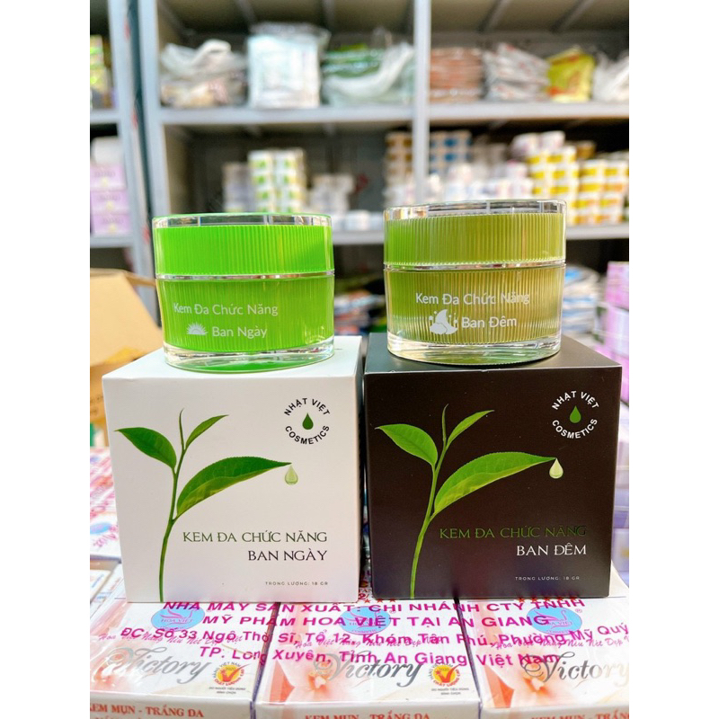 KEM NHẬT VIỆT TRẮNG DA ĐA CHỨC NĂNG TRÀ XANH TINH CHẤT SERUM NGÀY & ĐÊM