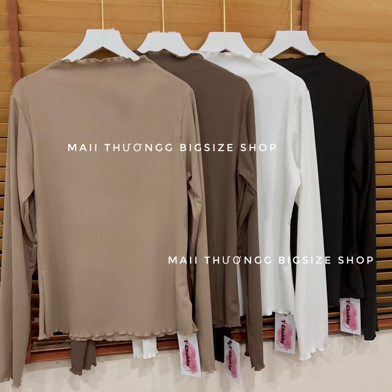 Áo Cổ 3 Phân Viền Bèo Dài Tay Bigsize
