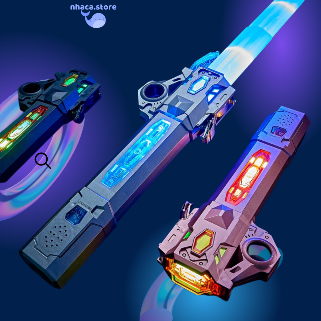 Kiếm Lazer phát sáng Hapi Toys - Đồ chơi trung thu cực chất Cho bé Có Đèn Nhạc Phiên Bản Mới Sử Dụng Pin Sạc Type C