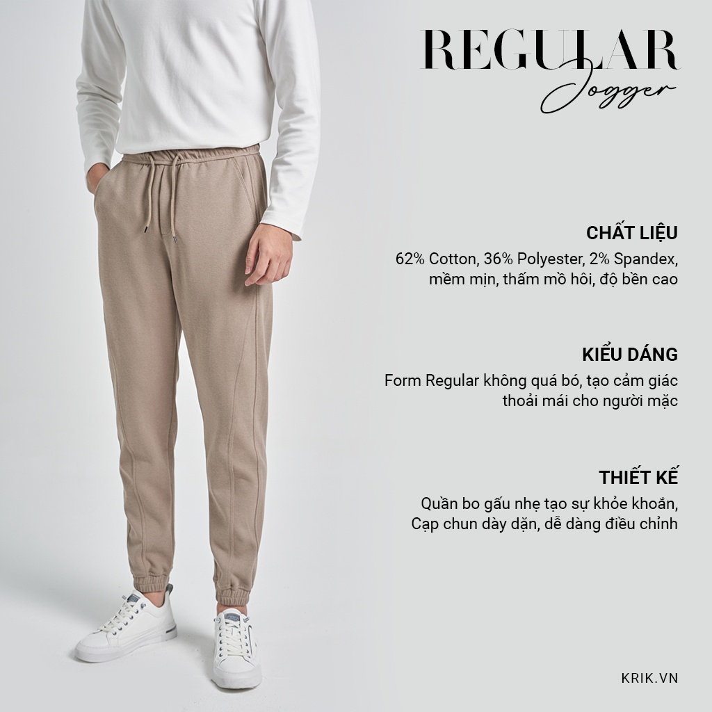 Quần Jogger Nỉ Phom Regular Trẻ Trung Năng Động Local Brand KRIK JG0300