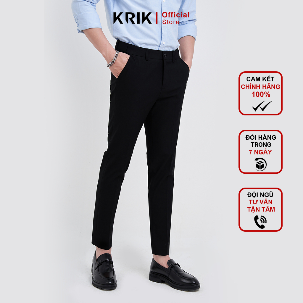 Quần Âu Nam Local Brand KRIK Form Slimfit Chất Liệu Poly Cao Cấp Không Bai Xù Có Cạp Chun Tăng Giảm Linh Hoạt QA7010