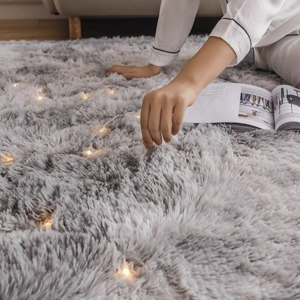 Thảm trải sàn, thảm lông loang trang trí phòng nhà của, deco cực đẹp