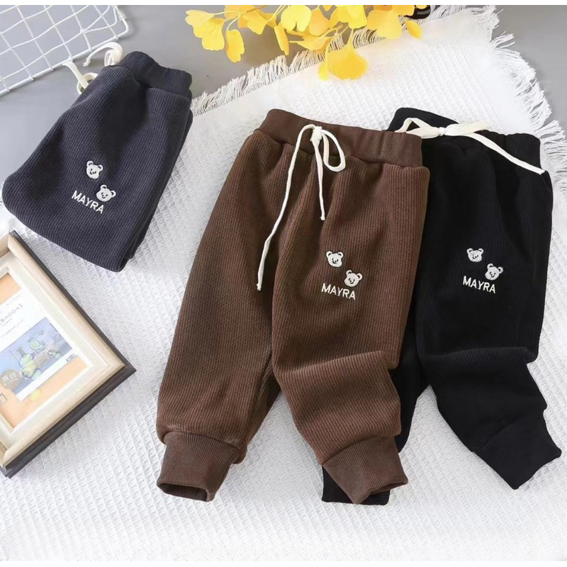 Quần dài bé trai, quần nhung QC lót nỉ xịn xò 3 màu cho bé