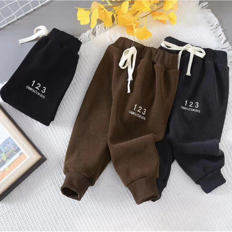 Quần dài bé trai, quần nhung QC lót nỉ xịn xò 3 màu cho bé